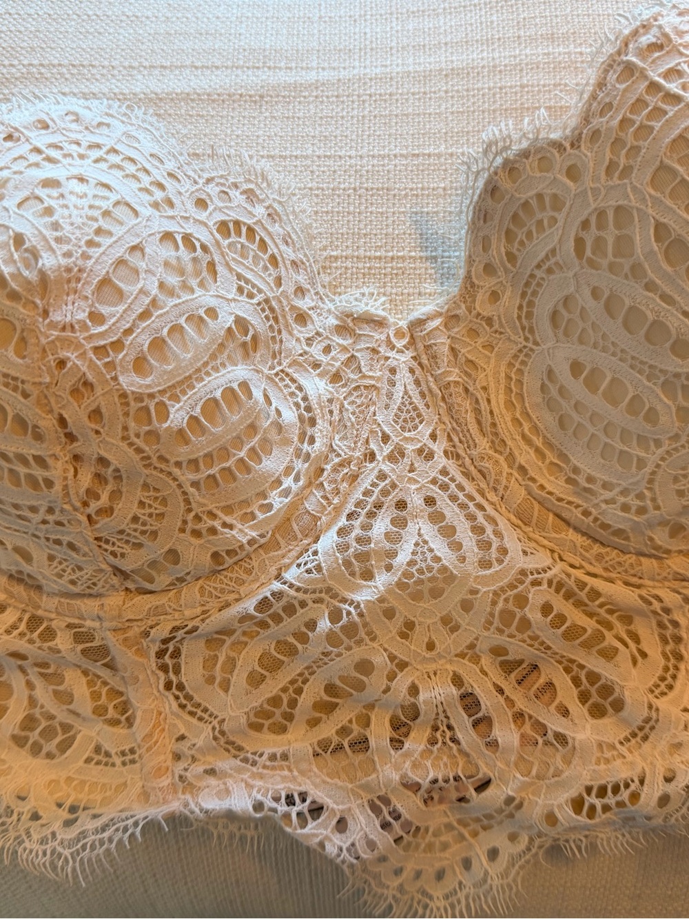 Victoria's Secret Ivory Lace Longline Bra
